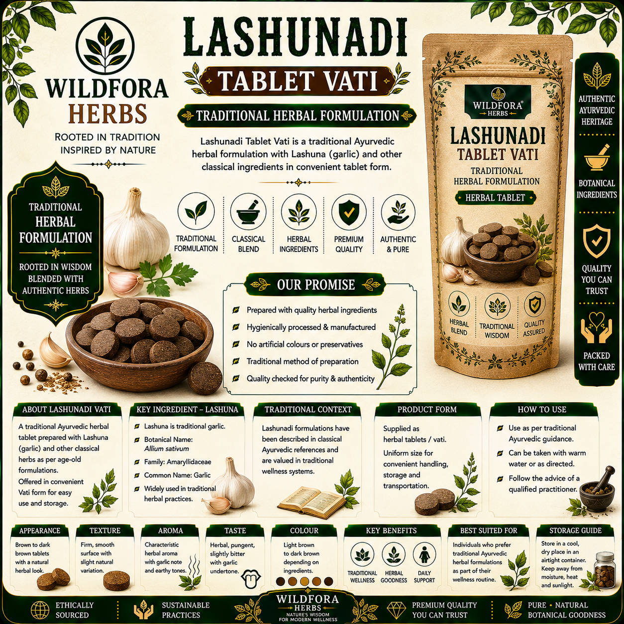 Lashunadi Tablet Vati Bati | Herbal Tablet Inspired by the Wild Forest