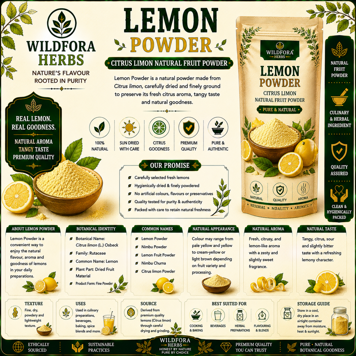 Lemon Powder Citrus Limon | Nimbu Powder Natural Fruit Powder