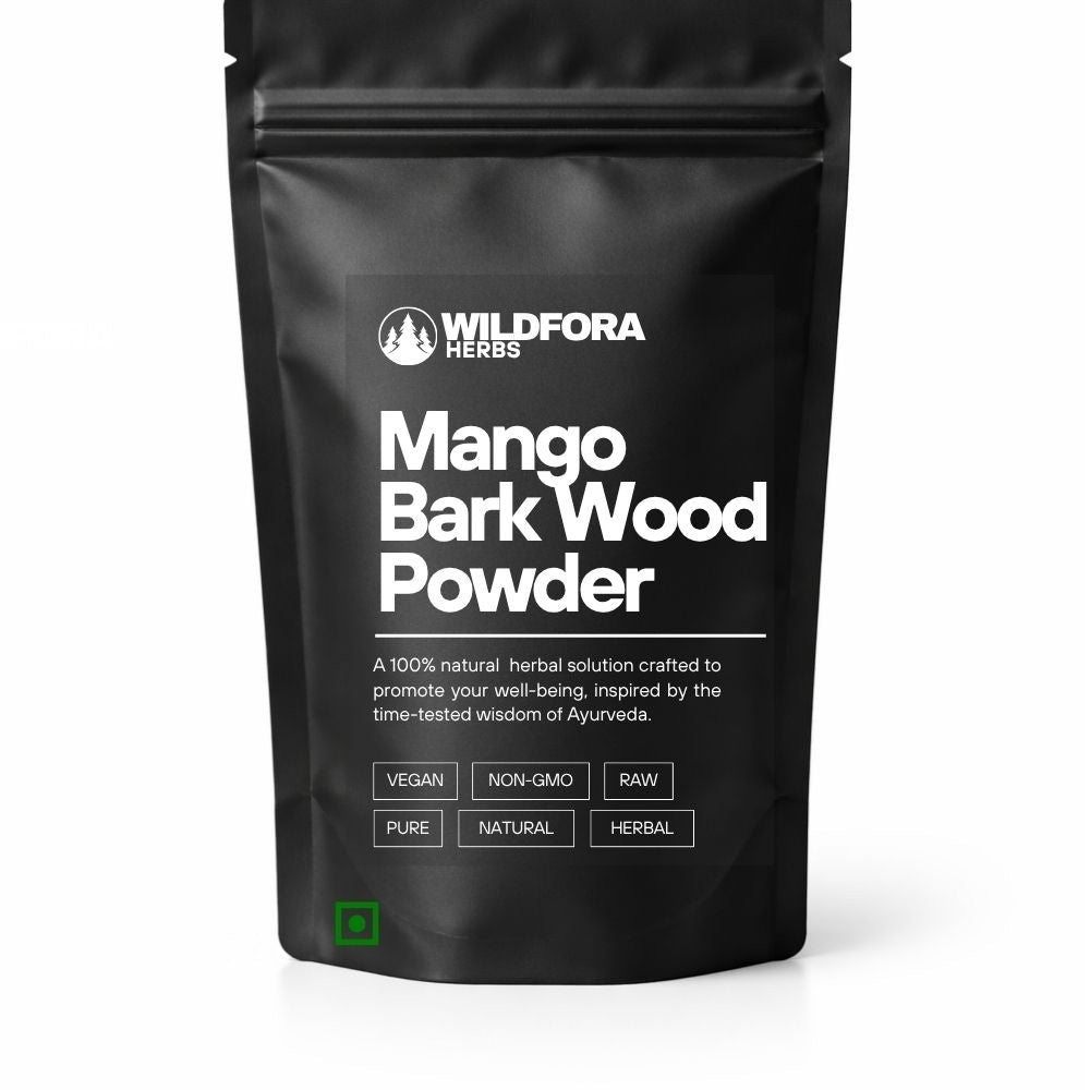 mango powder, mangifera indica, herbal powder, natural supplement, wildfora, wood powder, herbal wellness, ayurvedic powder, traditional herb, plant powder