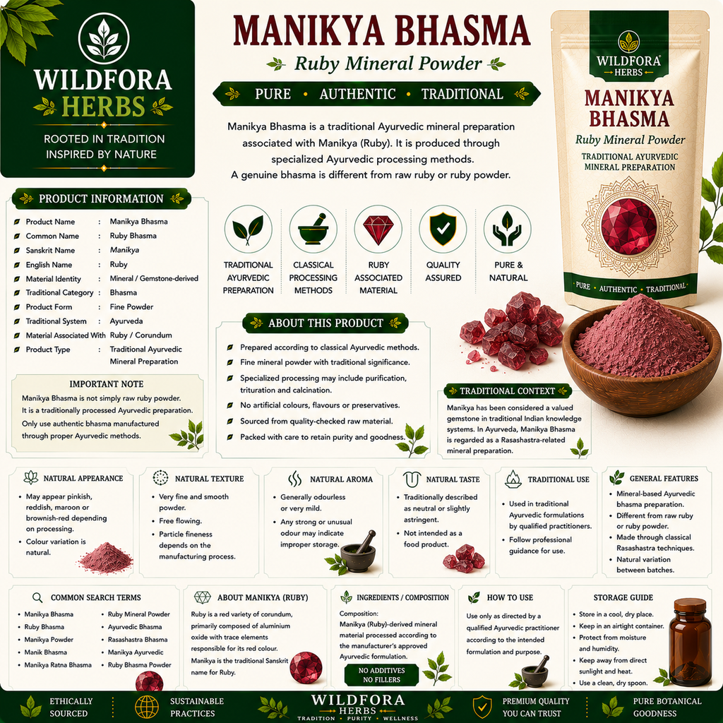 Manikya Bhasma Ruby Mineral Powder Traditional Ayurvedic Bhasma