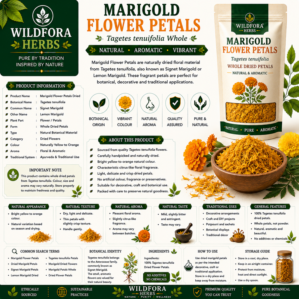 Marigold Flower Petals Dried Tagetes Tenuifolia Whole