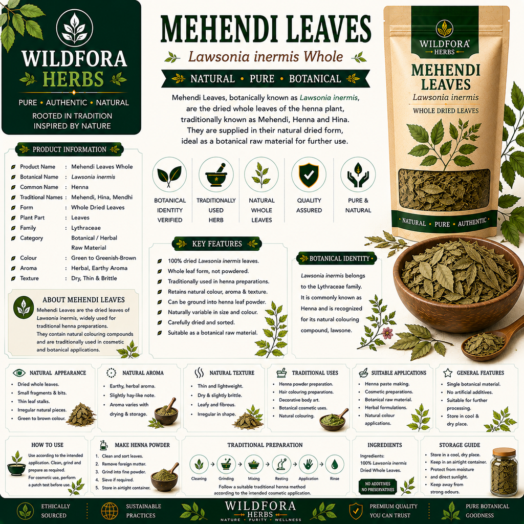 Mehendi Leaves Lawsonia Inermis Whole Natural Henna Leaves