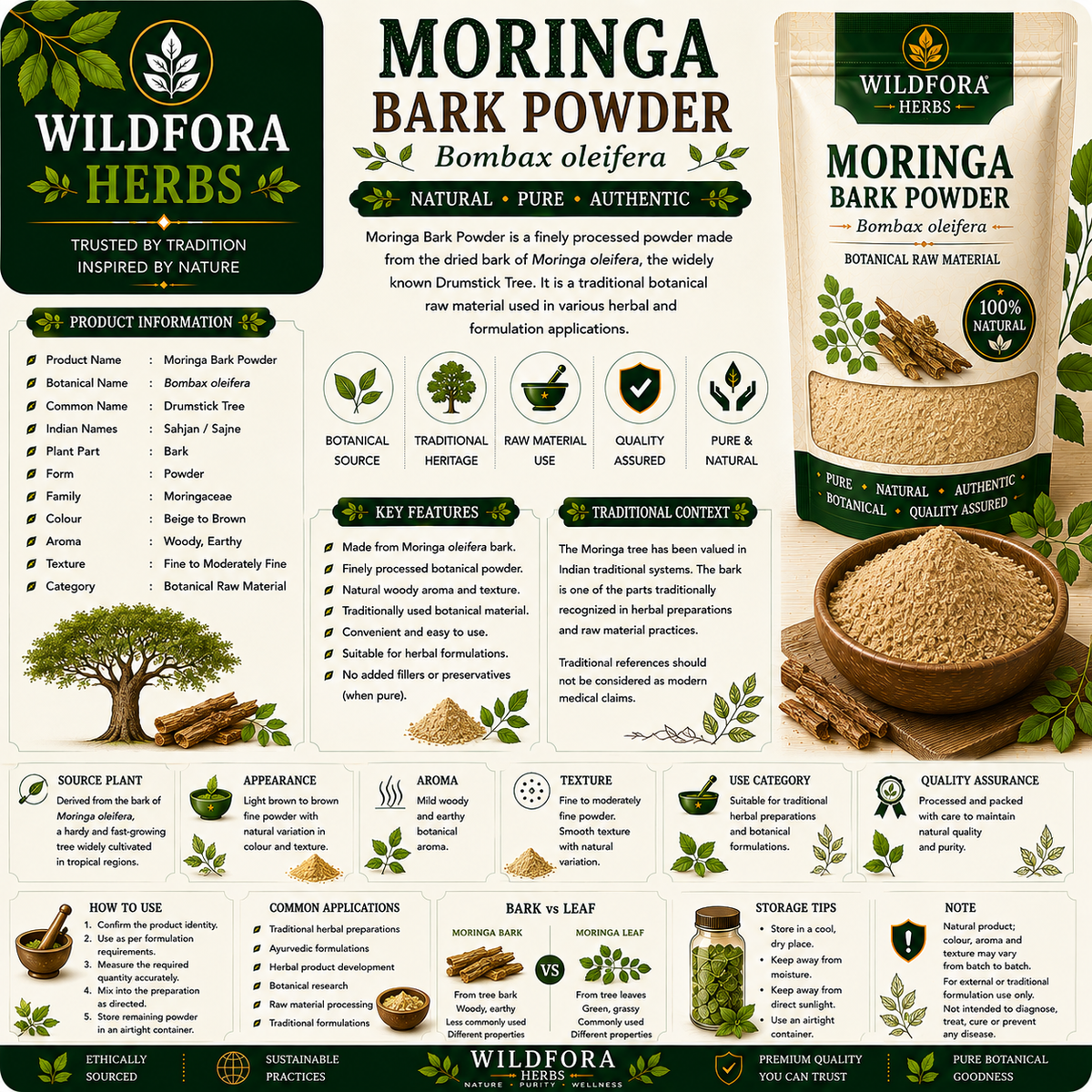 Moringa Bark Powder Moringa Oleifera | Drumstick Tree Bark Powder