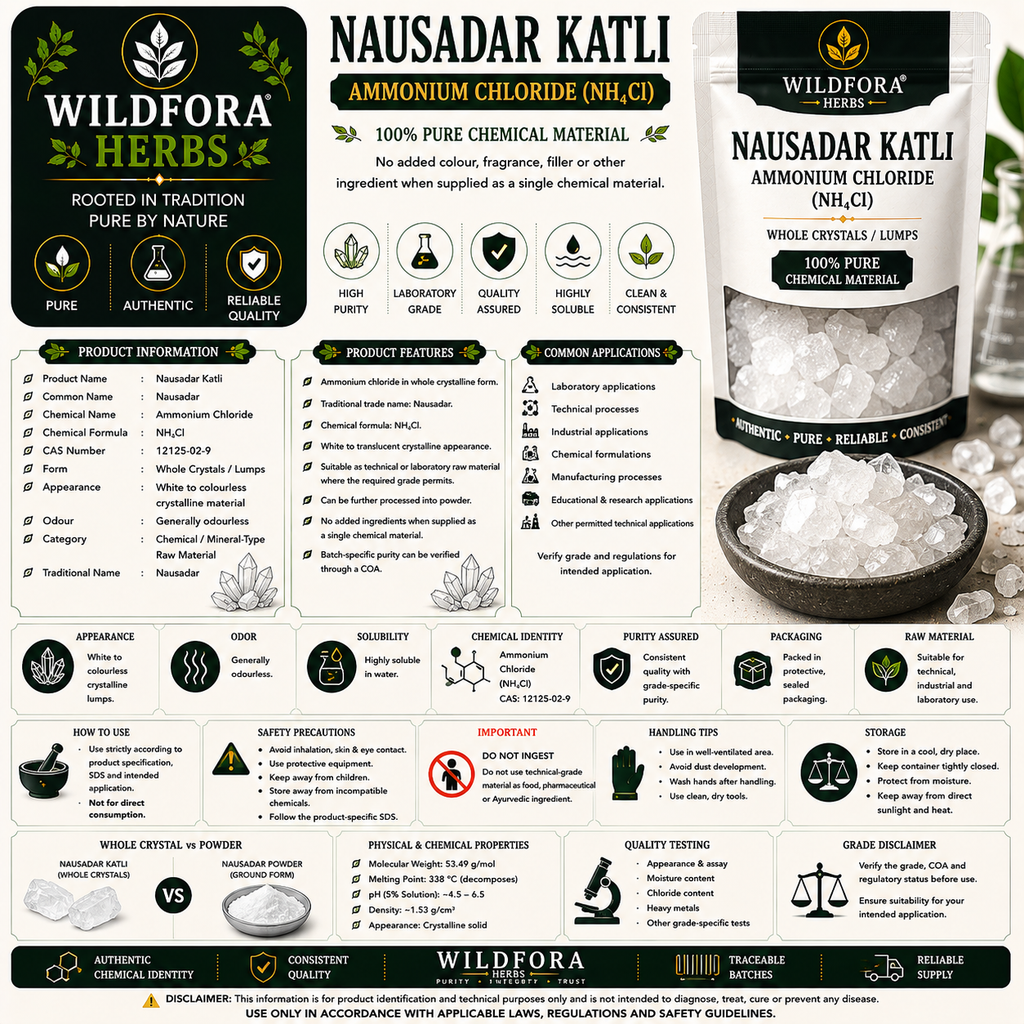 Nausadar Katli Ammonium Chloride Crystal Whole | Natural Nausadar