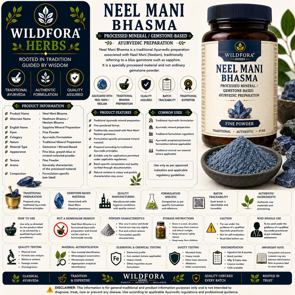 Neel Mani Bhasma Sapphire Mineral Powder Ayurvedic Preparation