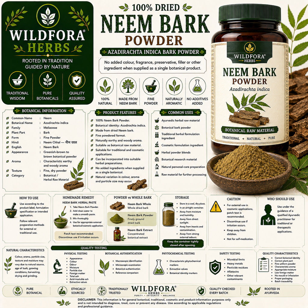Neem Bark Powder Azadirachta Indica | Neem Chhal Powder