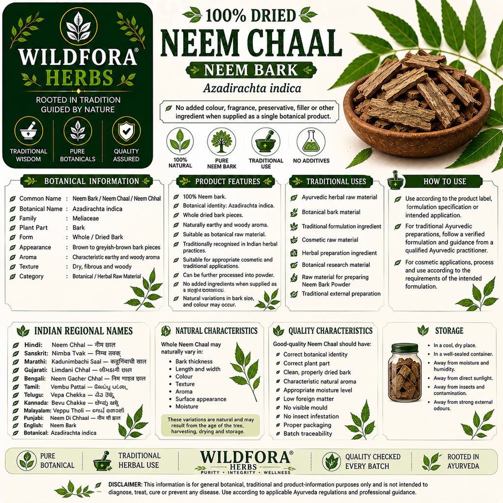 Neem Chaal Azadirachta Indica Whole Natural Neem Bark