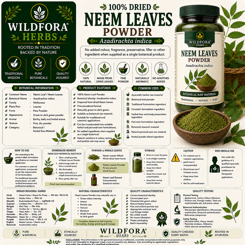 Neem Leaves Powder Azadirachta Indica | Neem Leaf Powder