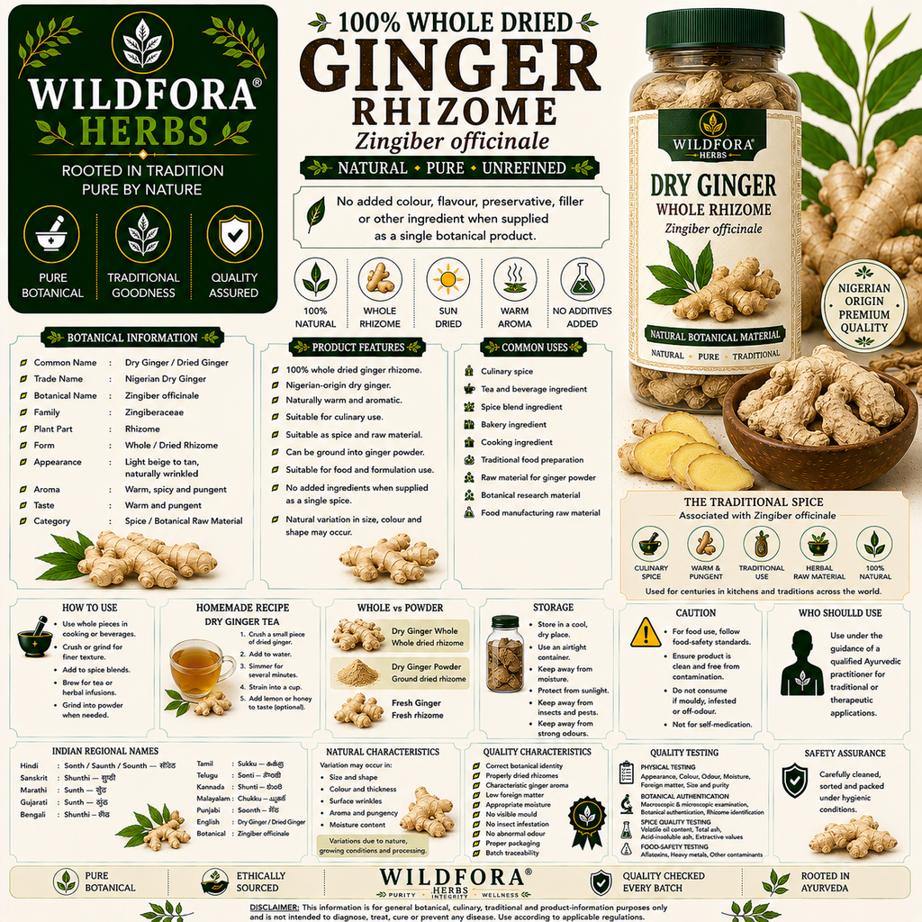 Nigerian Dry Ginger Whole Zingiber Officinale Natural Dried Ginger Root