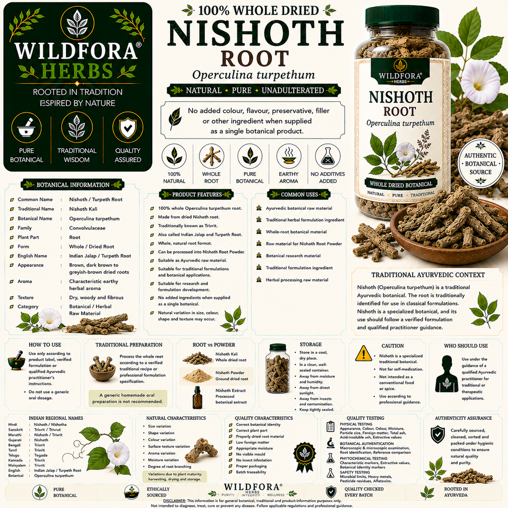 Nishoth Kali Operculina Turpethum Whole Natural Turpeth Root