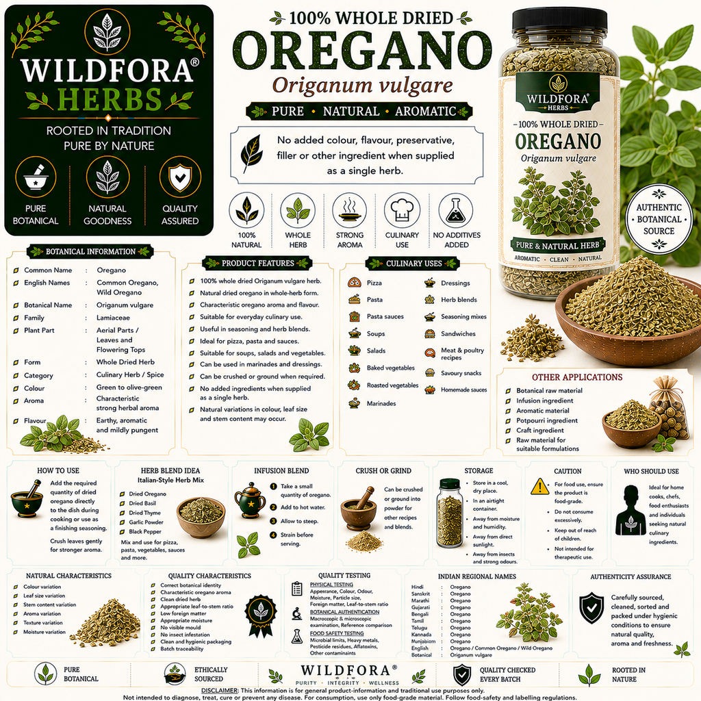 Oregano Origanum Vulgare Whole Natural Dried Oregano Herb