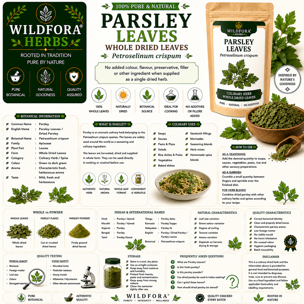 Parsley Leaves Whole Petroselinum Crispum Natural Dried Parsley