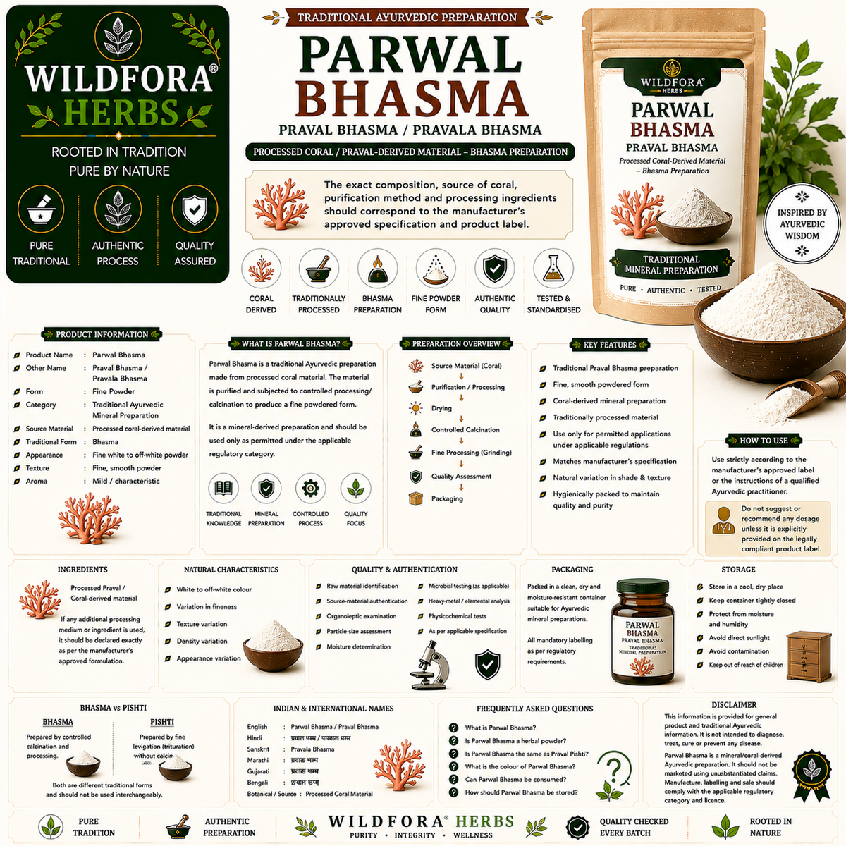 Parwal Bhasma Coral Calcium Mineral Powder