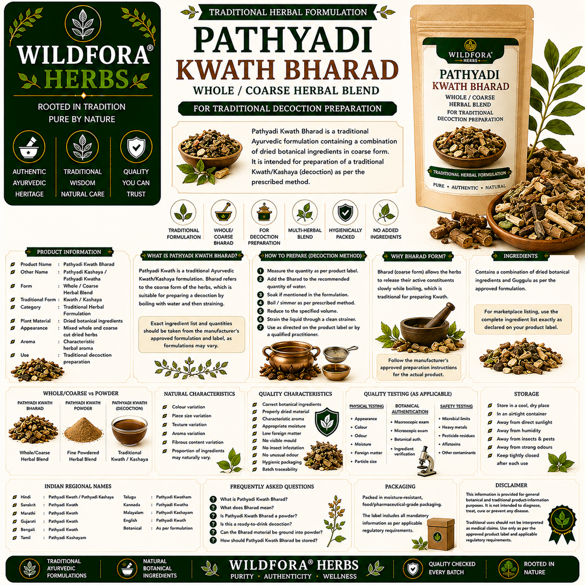 Pathyadi Kwath Bharad Whole Herbal Decoction Blend