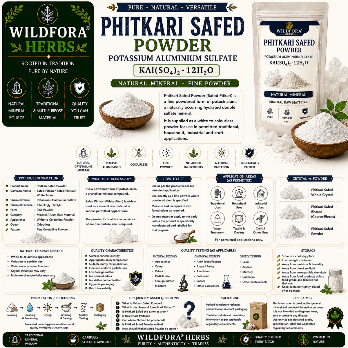 Phitkari Safed Powder Phitkari Safed  फ़ितकारी सफेद Potash Alum