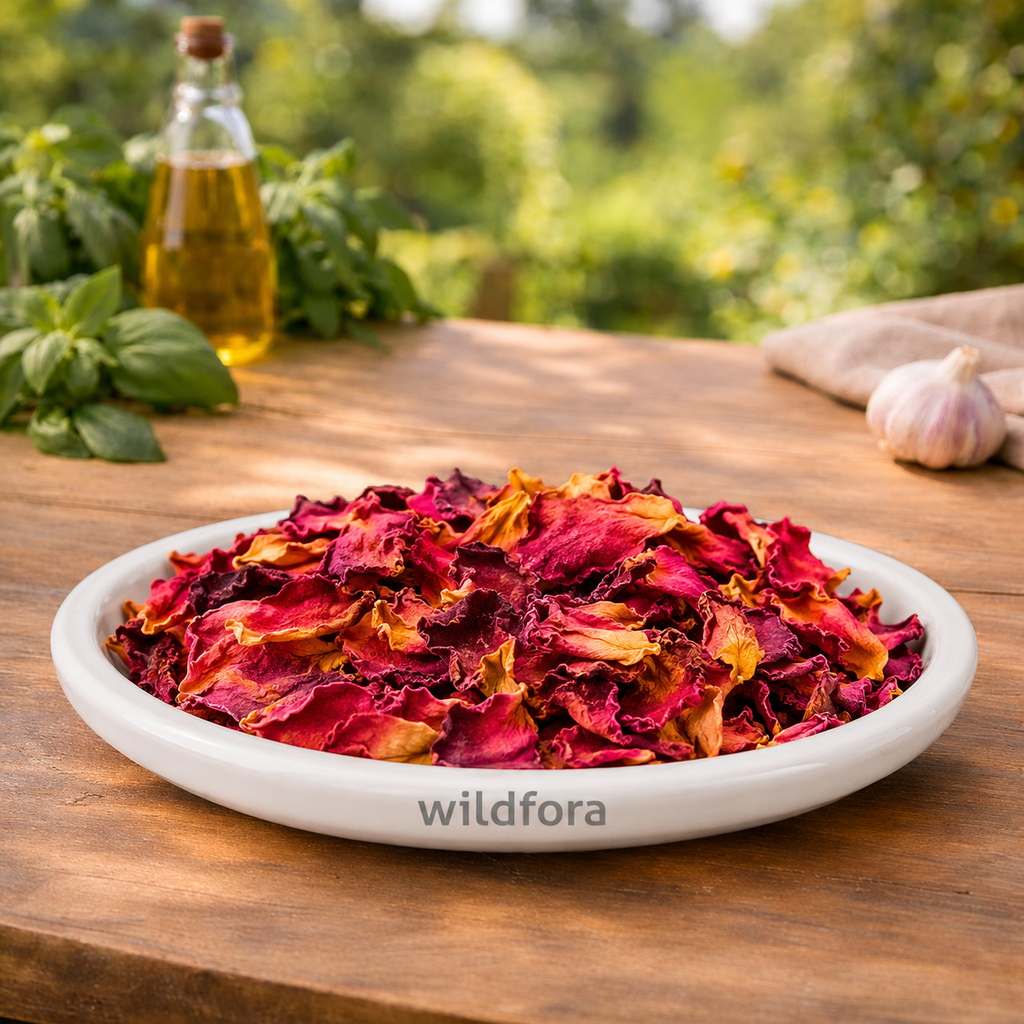 Dry Rose Petals Whole (Rosa damascena) - Premium Natural Gulab Petals | Food Grade Botanical Ingredient
