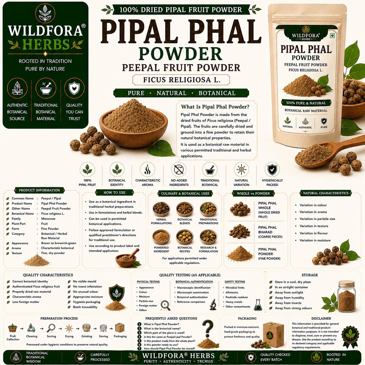 Pipal Phal Powder Ficus Religiosa | Peepal Fruit Powder