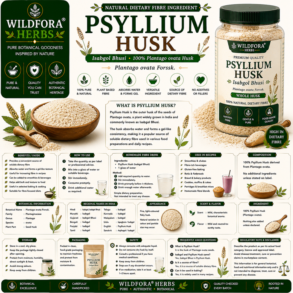 Psyllium Husk Whole Plantago Ovata Natural Isabgol Bhusi