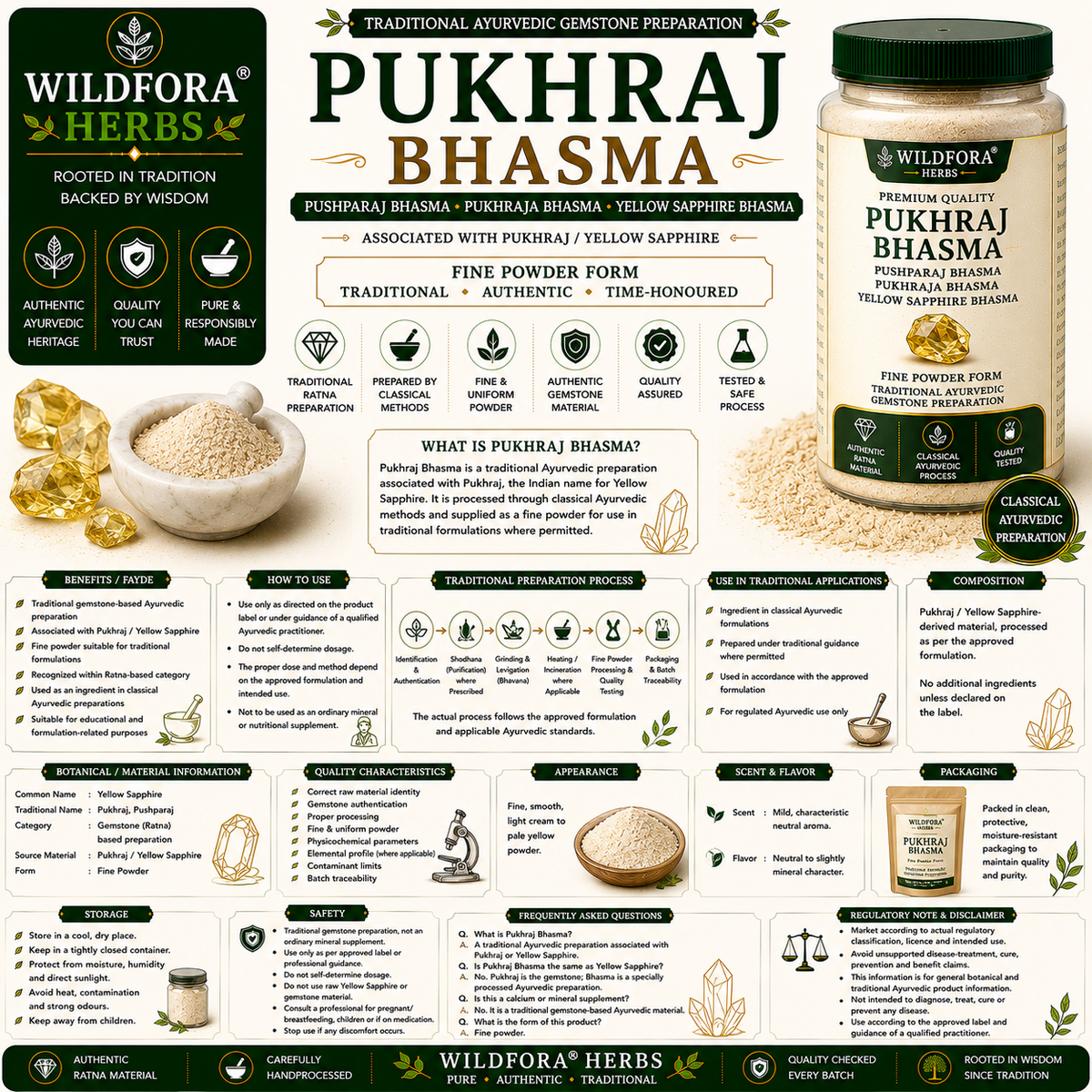 Pukhraj Bhasma Yellow Sapphire Bhasma | Gemstone Mineral Powder