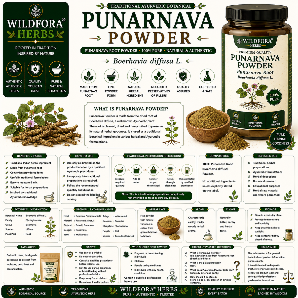 Punarnava Powder Boerhavia Diffusa | Sathi Root Powder