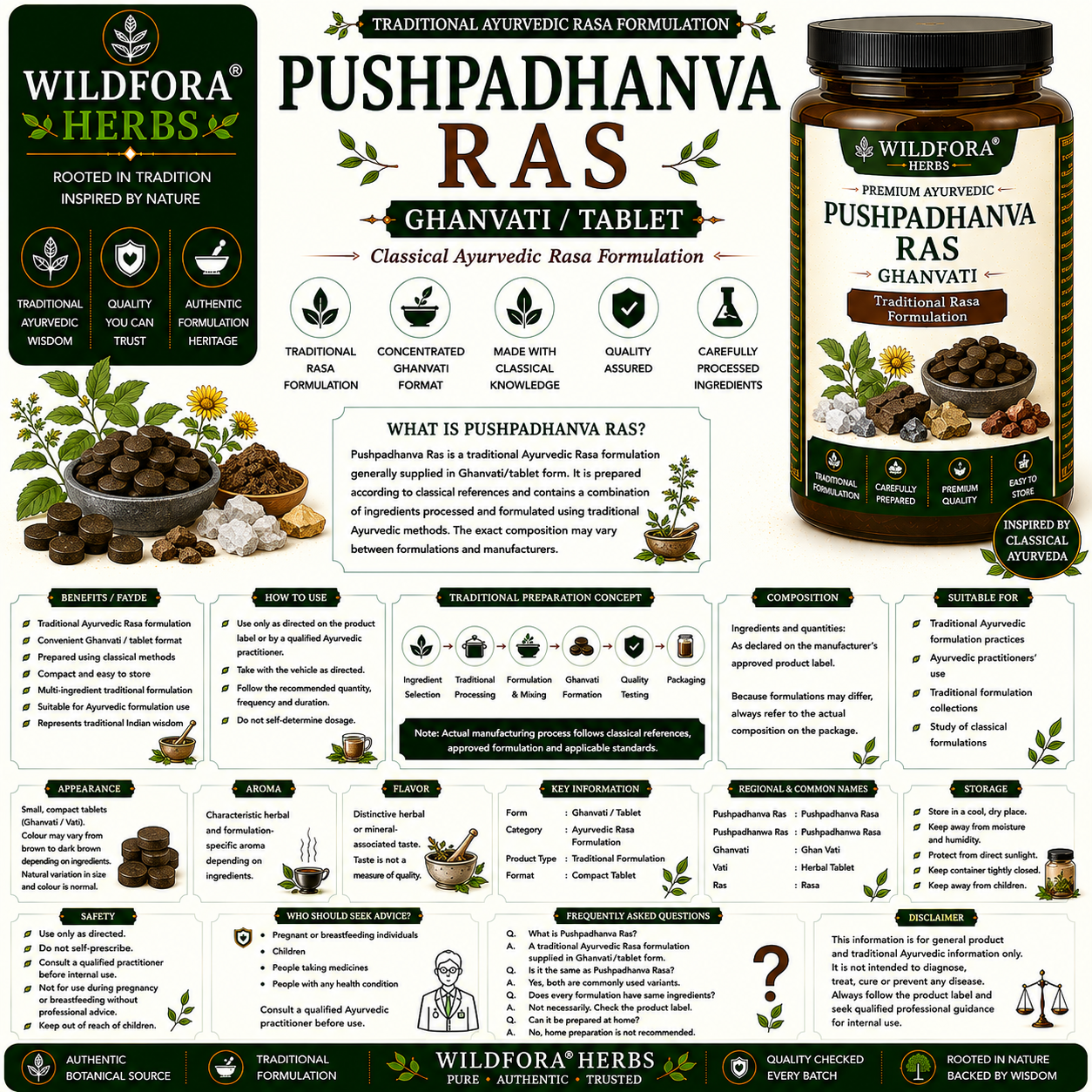 Pushpadhanva Ras Tablet – Herbal Ghanvati Inspired by the Wild Forest