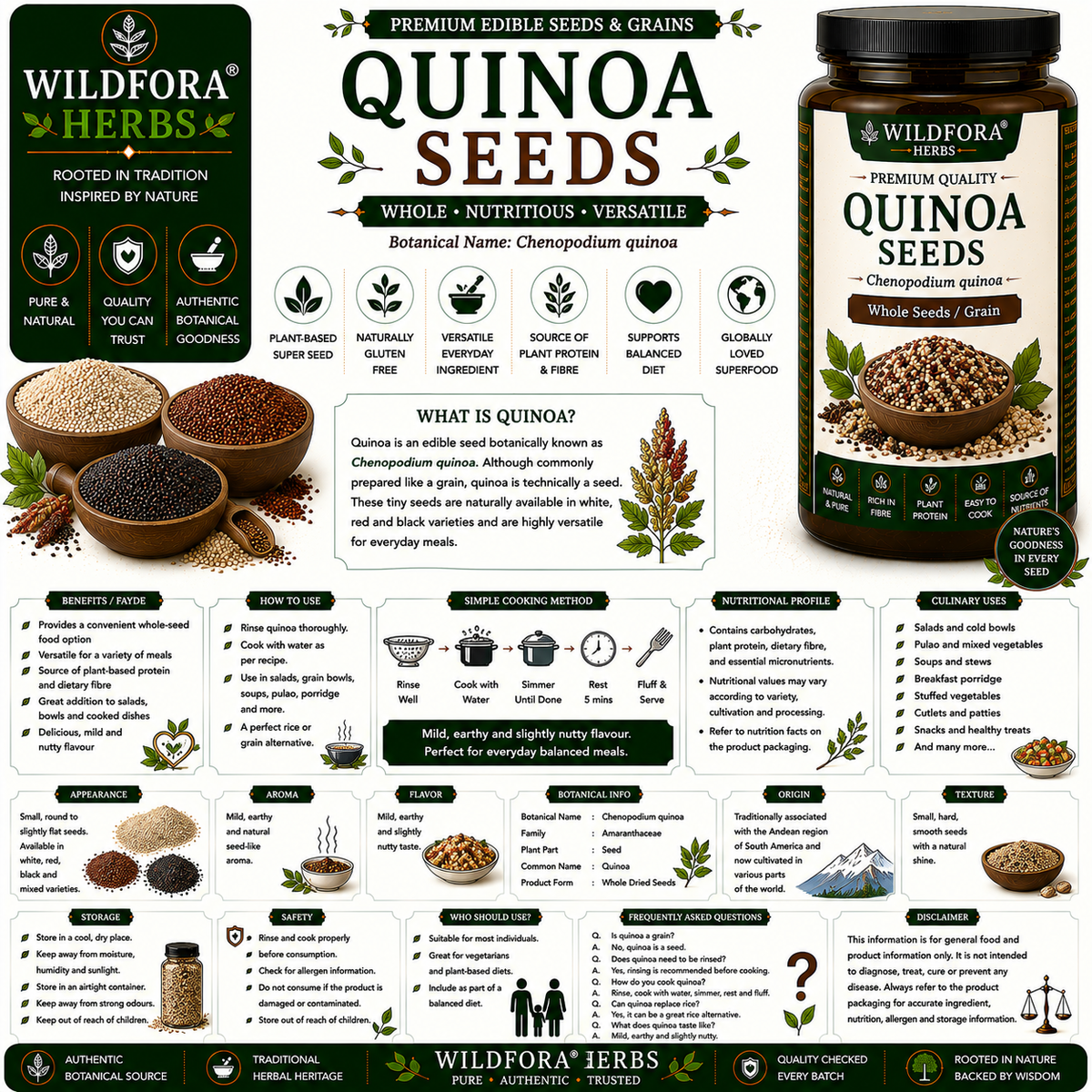 Quinoa Seeds Chenopodium Quinoa Whole Natural Premium Quinoa Grain