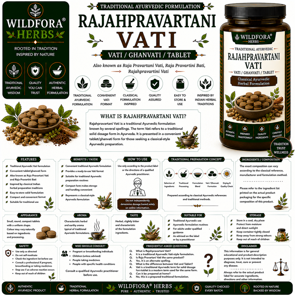 Rajahpravartani Vati Tablet Raja pravartani Bati – Herbal Ghanvati Inspired by the Wild Forest