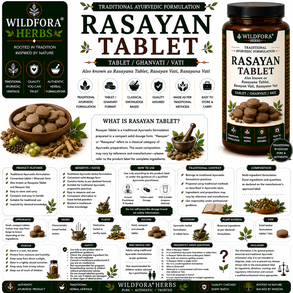 Rasayan Tablet | Rasayana Ghanvati Traditional Ayurvedic Formulation