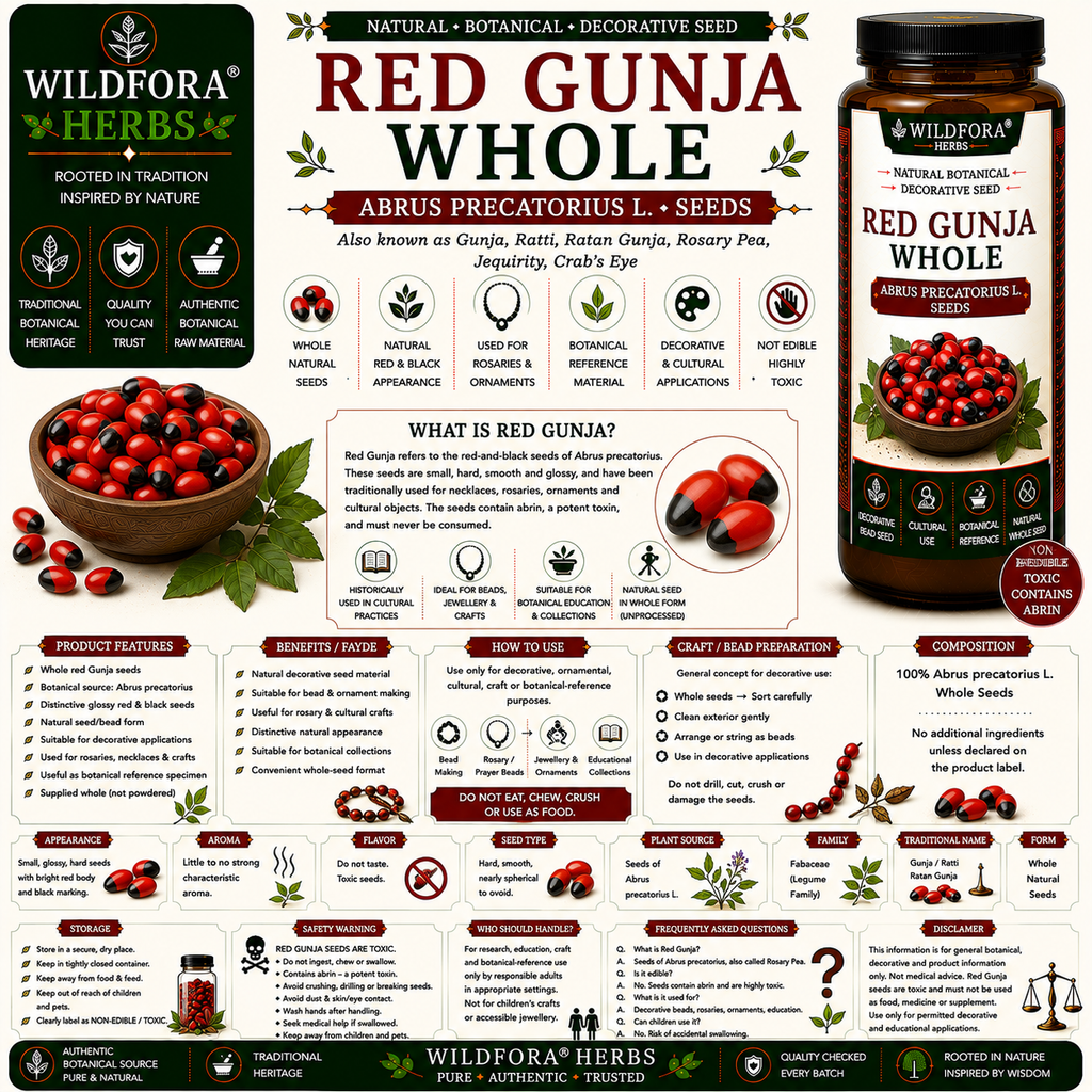 Red Gunja Abrus Precatorius Whole Natural Gunja Beads