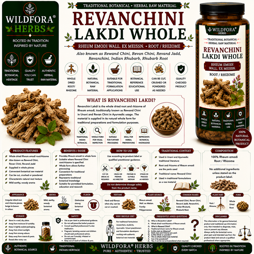 Revanchini Lakdi Rewand Root Rheum Emodi Whole