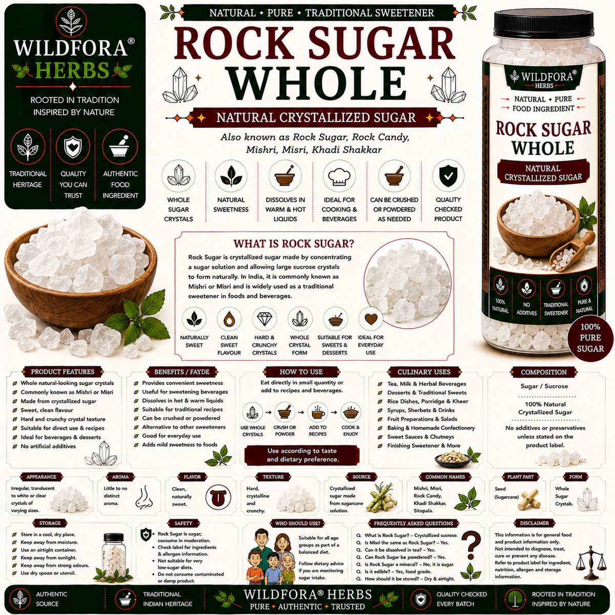 Rock Sugar Rock Candy Natural Crystals Whole