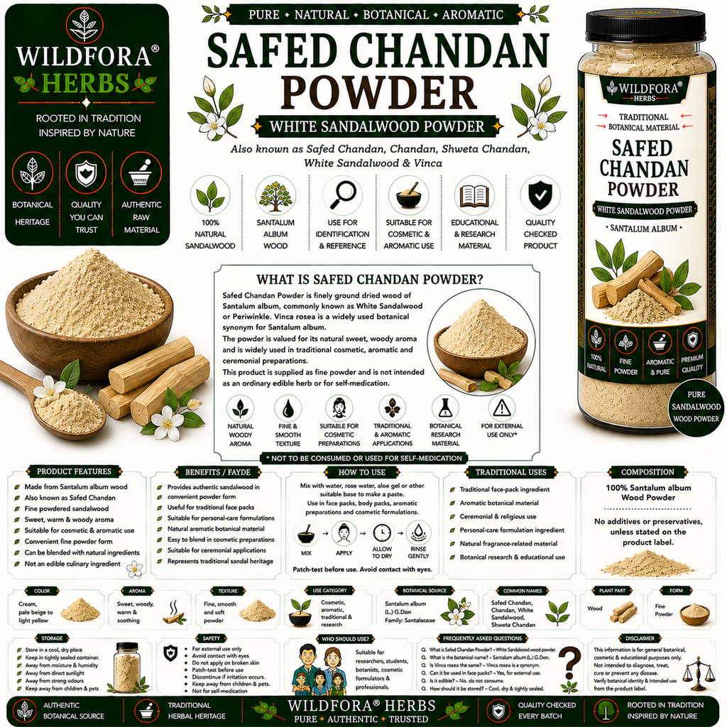 Safed Chandan Powder White Sandalwood | Natural Santalum Album Powder