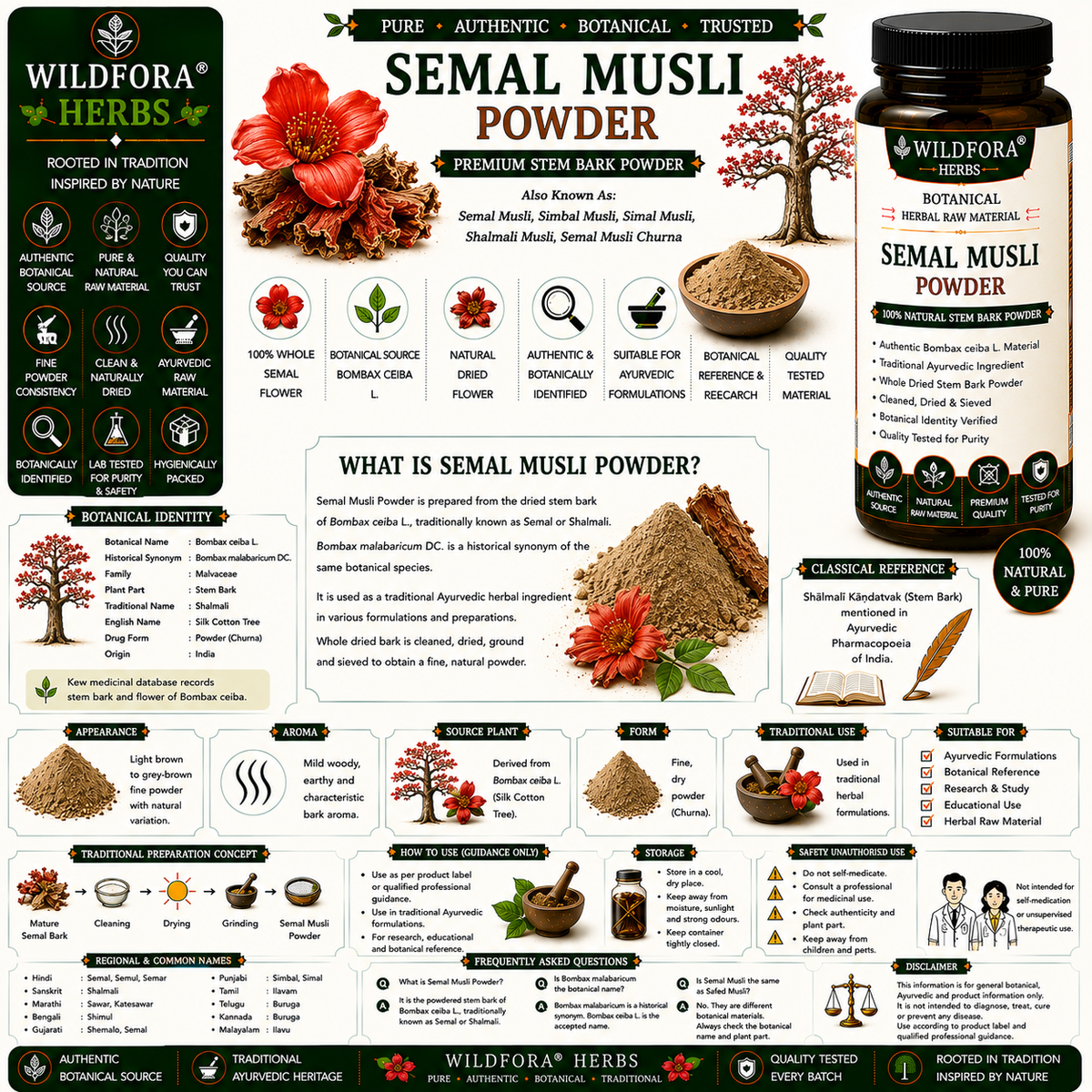 Semal Musli Powder (Semal Musli Churna): Uses, Benefits & Ayurveda