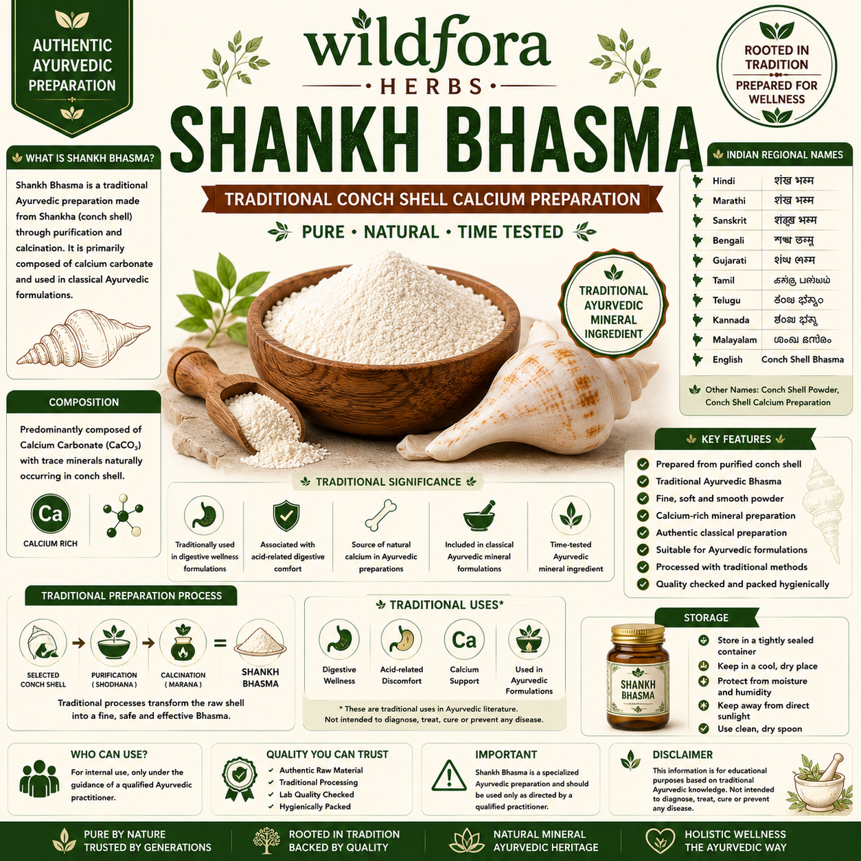 Shankh Bhasma Conch Shell Calcium Powder – Uses, Benefits & Traditional Uses