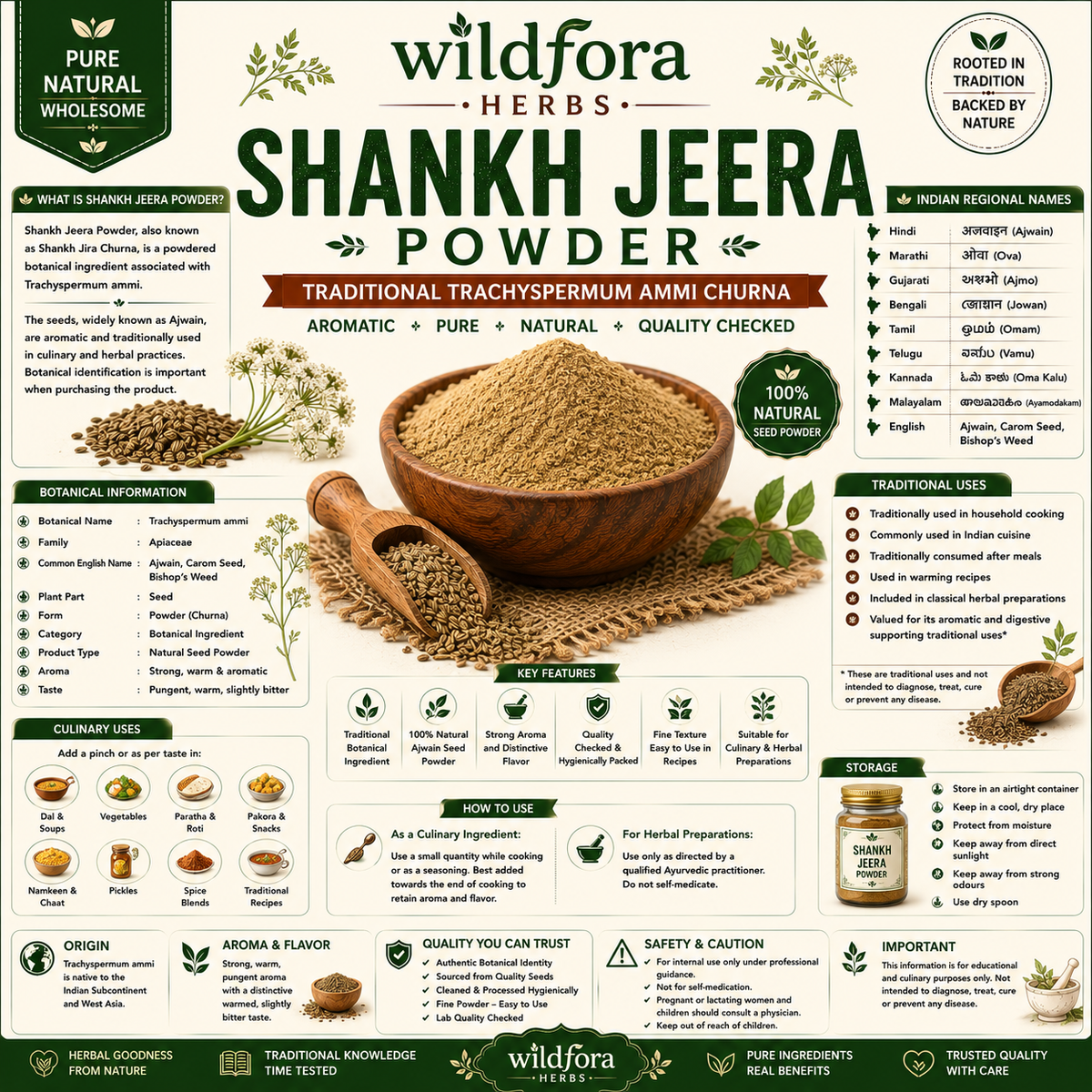 Shankh Jeera Powder (Shankh Jira Churna) | Trachyspermum Ammi