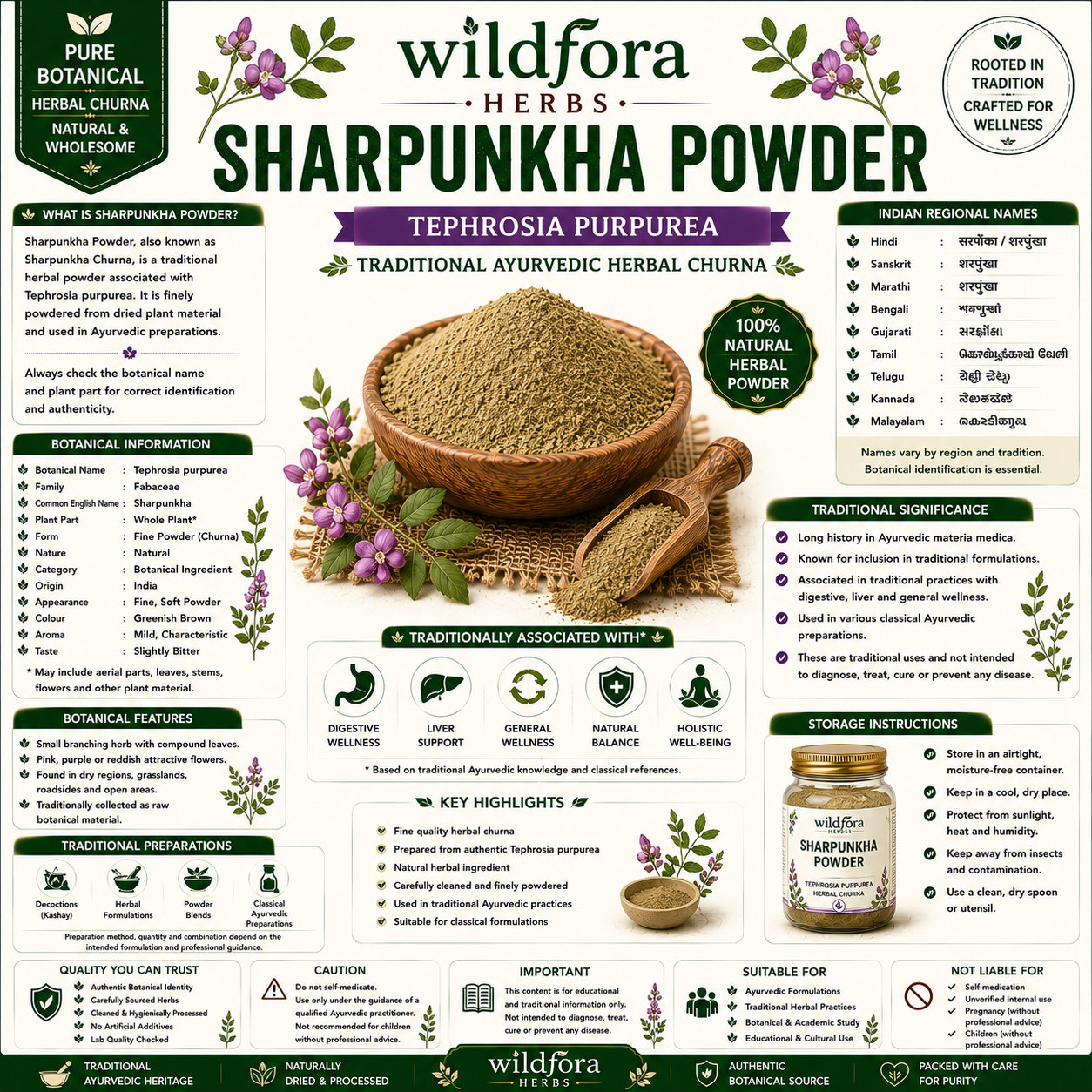 Sharpunkha Powder Tephrosia Purpurea  Sharpunkha Churna