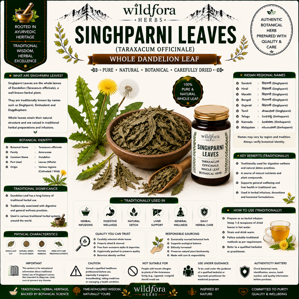 Singhparni Leaves Taraxacum Officinale | Whole Dandelion Leaf