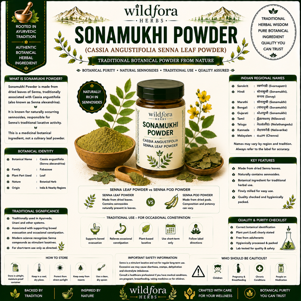 Sonamukhi Powder Cassia Angustifolia  Senna Leaf Powder