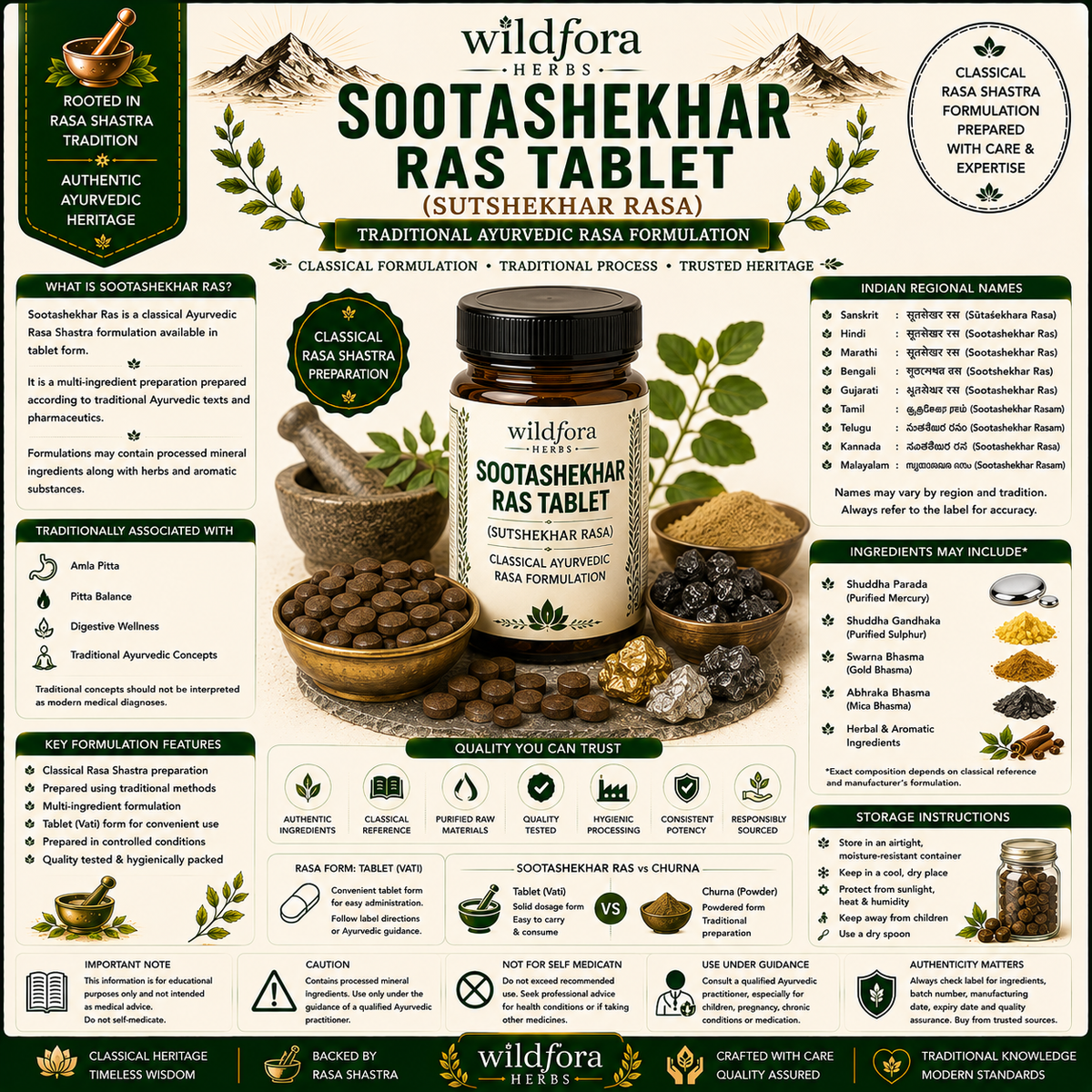 Sootashekhar Ras Tablet (Suth Shekhar) – Herbal Tablet from the Wild Forest