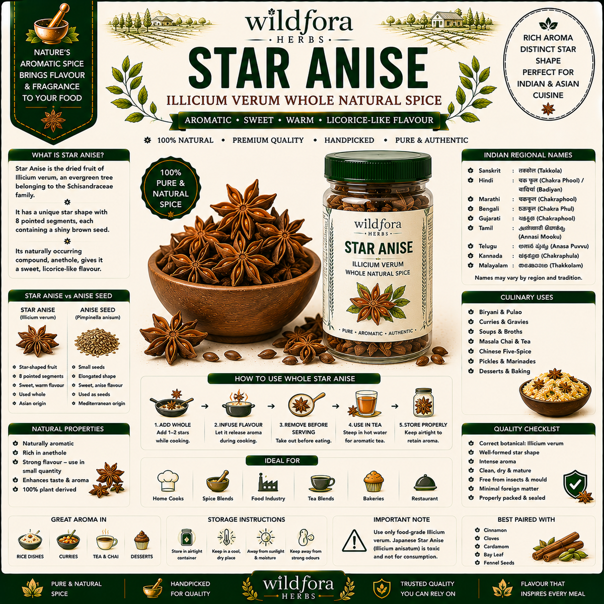 Star Anise Illicium Verum Whole