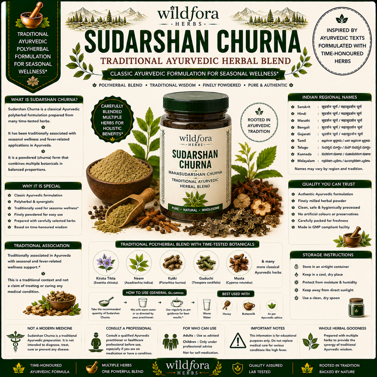 Sudarshan Churna Ayurvedic Herbal Blend Mahasudarshan