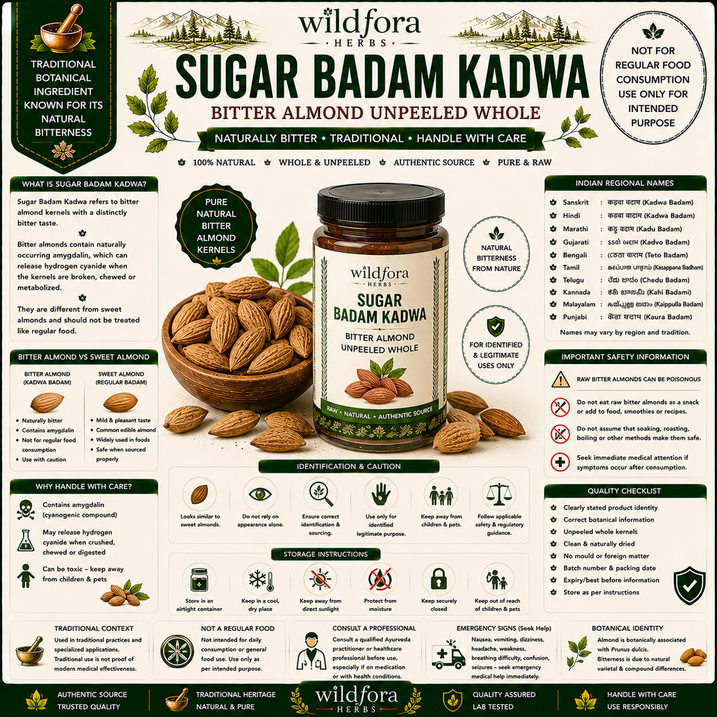 Sugar Badam Kadwa Bitter Almond Unpeeled Whole