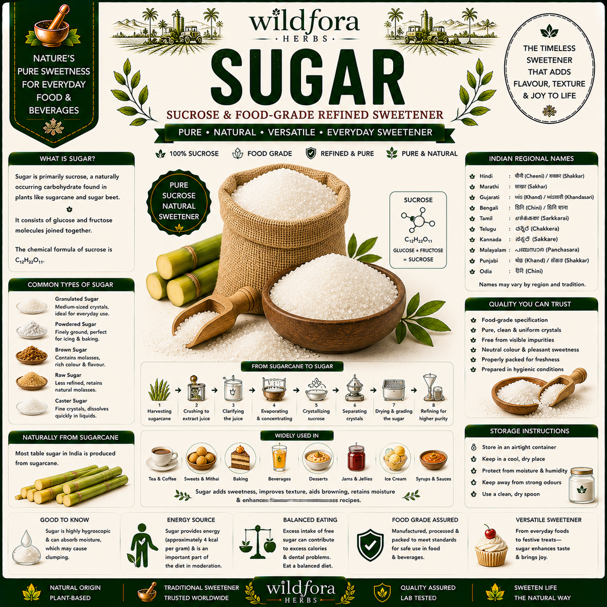 Sugar Sucrose Food Grade Refined Sugar | Natural Sweetener Guide