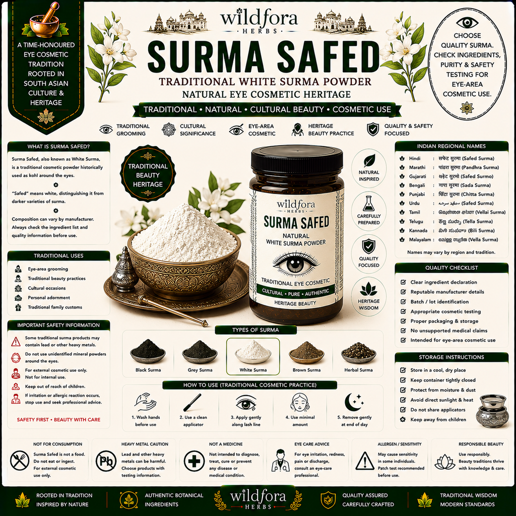 Surma Safed Natural White Surma Powder Traditional Eye Cosmetic