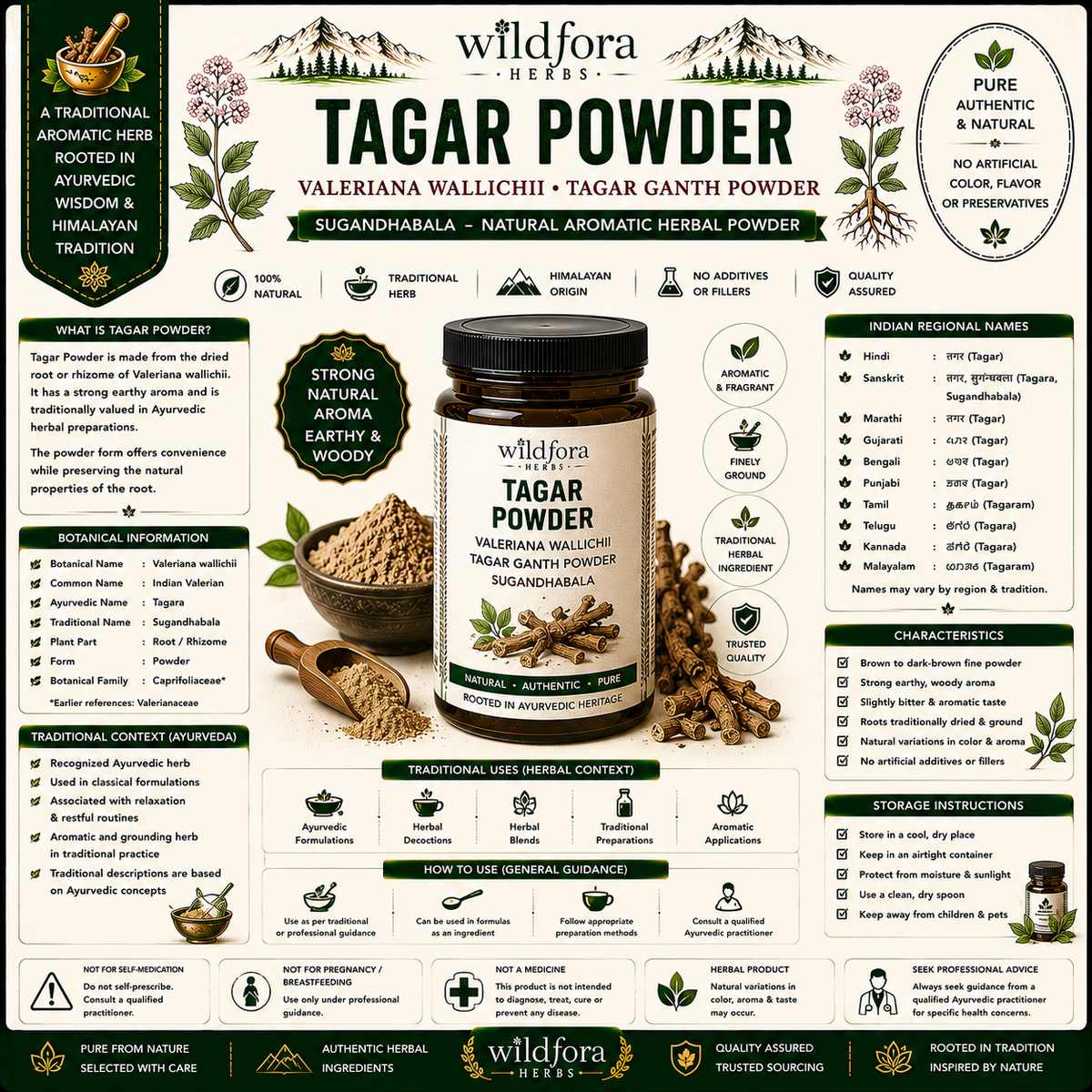 Tagar Powder Tagar Ganth Powder Valeriana Wallichii Sugandhabala