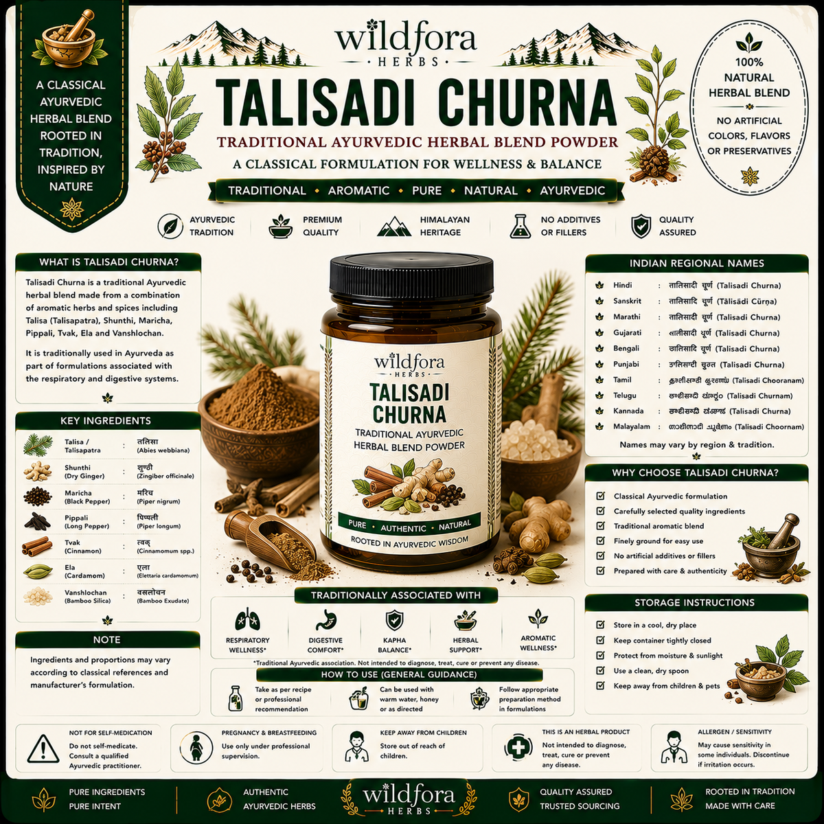 Talisadi Churna Ayurvedic Herbal Blend Powder