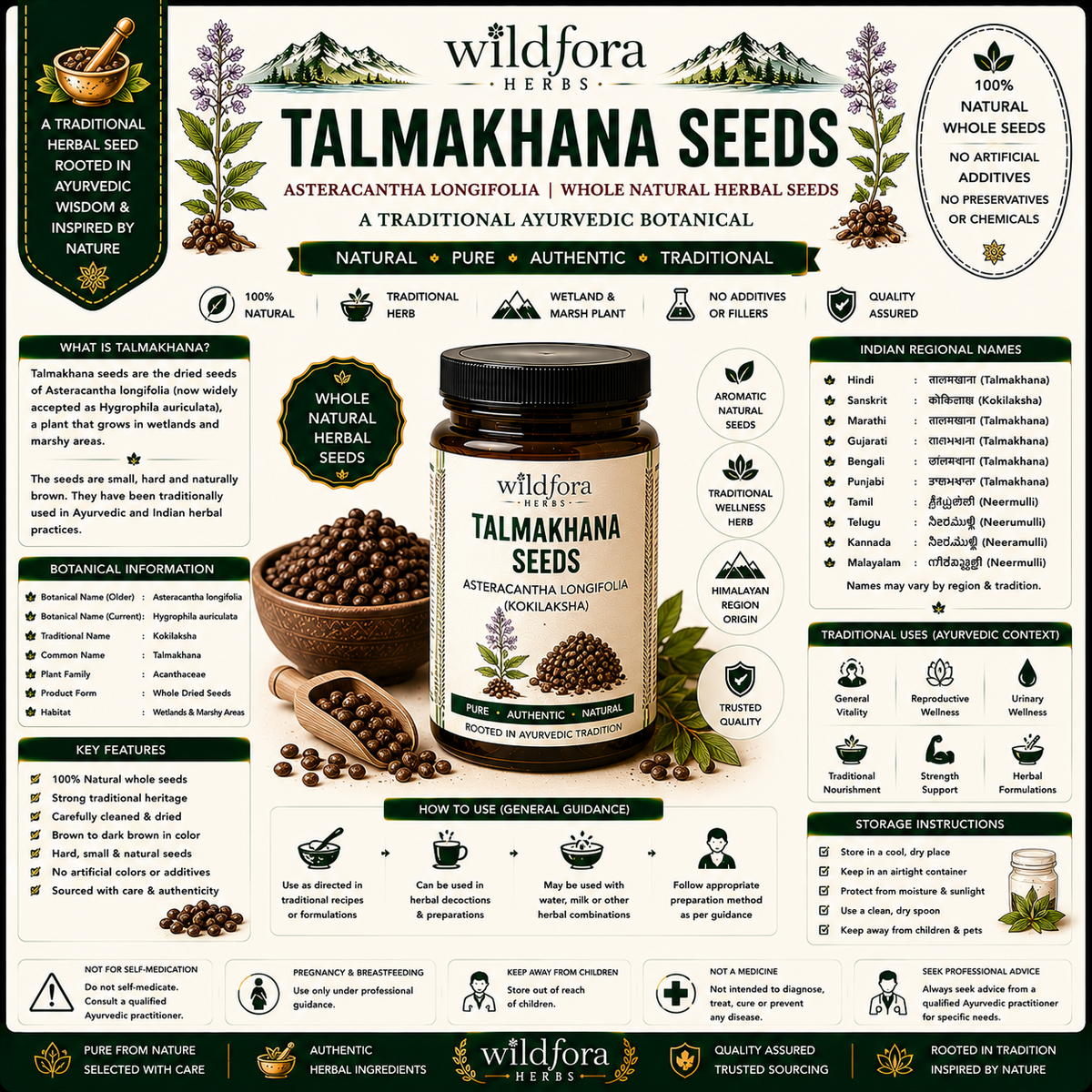 Talmakhana Asteracantha Longifolia Seeds Whole