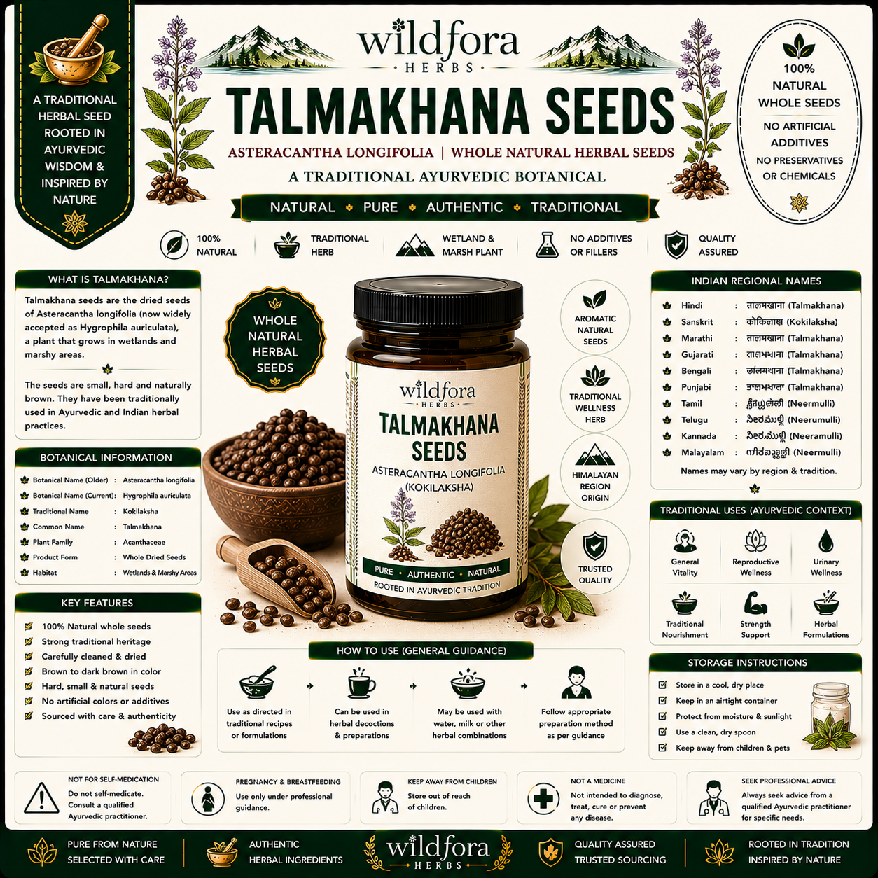 Talmakhana Powder Kokilaksha Beej Asteracantha Longifolia