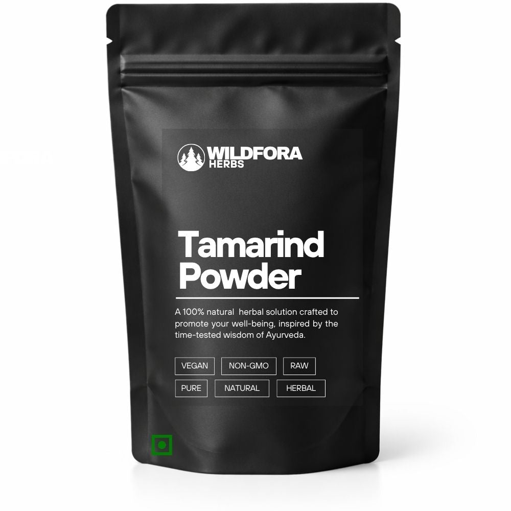 tamarind powder, imli powder, seedless tamarind powder, wildfora, herbal powder, cooking ingredient, natural spice, indian kitchen ingredient