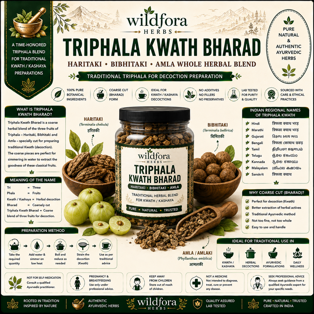 Triphala Kwath Bharad Haritaki Bibhitaki Amla Whole Herbal Blend
